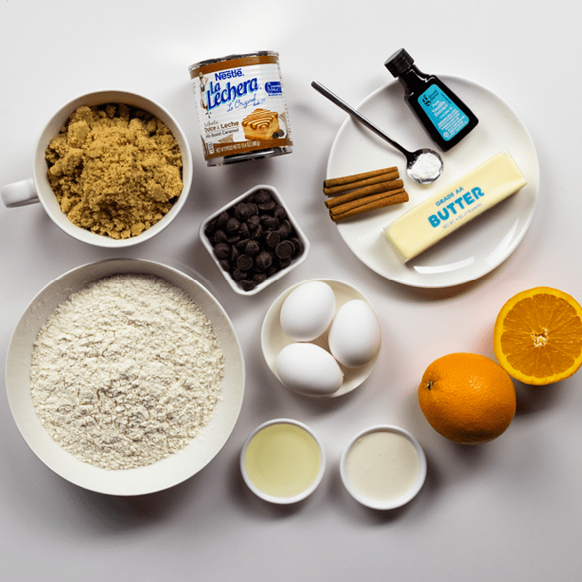 image of ingredients listed below spread out on a white table